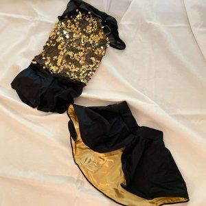 Black and Gold 2-Piece Jazz/Tap Costume | For Dancers | Great For Halloween